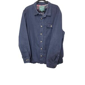 Woolrich Men's XXL Navy‎ Blue Flannel-Lined Shirt Jacket Green Label Collection